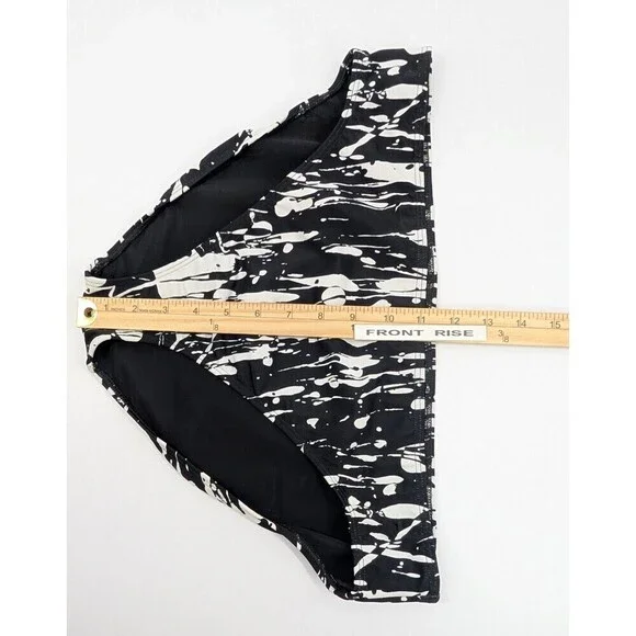 Shape Fx Swim Bikini Bottom Womens 18 Black Abstract Print Tummy Control Resort - Picture 8 of 10